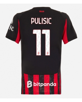 Billige Fotballdrakt AC Milan Christian Pulisic #11 Replika Hjemmedrakt Dame 2025-26 Kortermet Billige Fotballdrakt AC Milan Christian Pulisic #11 Replika Hjemmedrakt Dame 2025-26 Kortermet